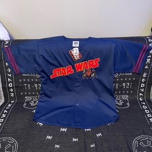 NWT Lee Sport Star Wars Episode 1 Phantom Menace Navy Blue Jersey